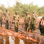 Nigerian Army GOCs visit illegal oil bunkering sites in Rivers, Abia