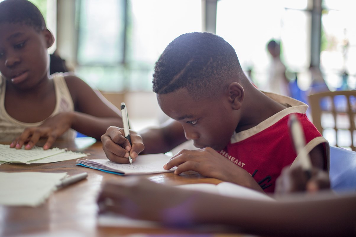 students writing