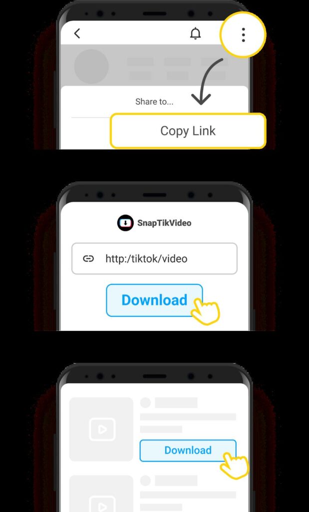 Copy and Paste Link, Click the download button SnapTikVideo