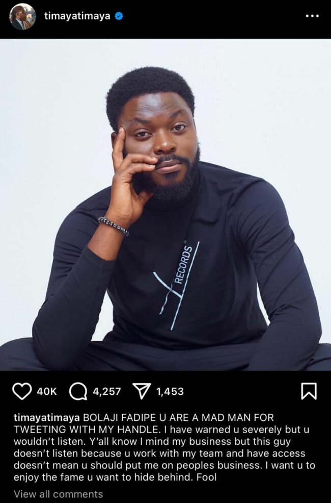 Wizkid vs Davido: Timaya distances self, slams his social media handler