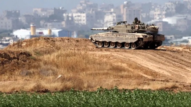 Israeli tank fire