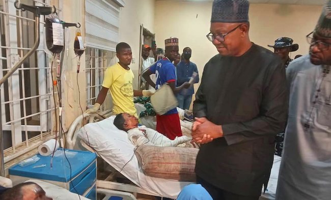 PHOTOS: Peter Obi visits Kano mosque attack victims
