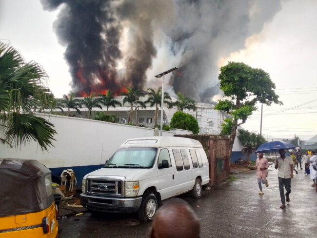 VIDEO: Fire guts Christ Embassy headquarters in Lagos