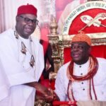 Gov Oborevwori presents staff of office to Agbarha-Warri monarch