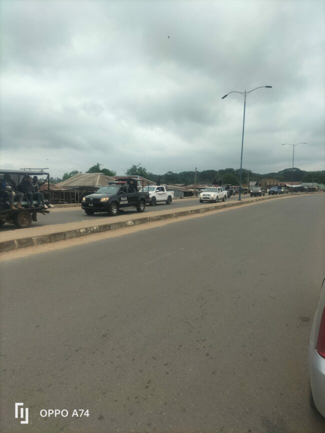 Security forces display show of force ahead of protest in Osun