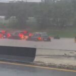 Flash flood due to rain