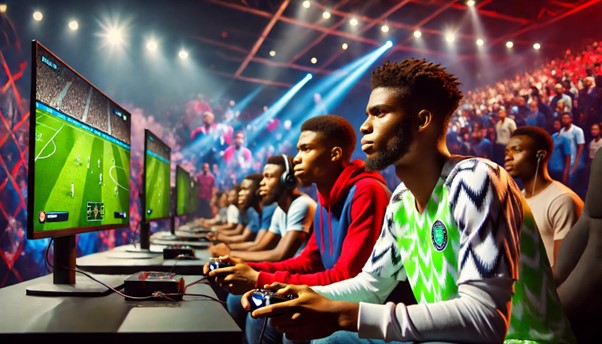 eSports-Young men playing