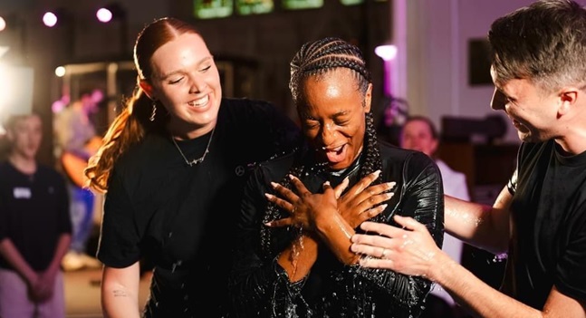 DJ Cuppy gets baptised,