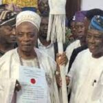 Ladoja receives Ibadan beaded crown