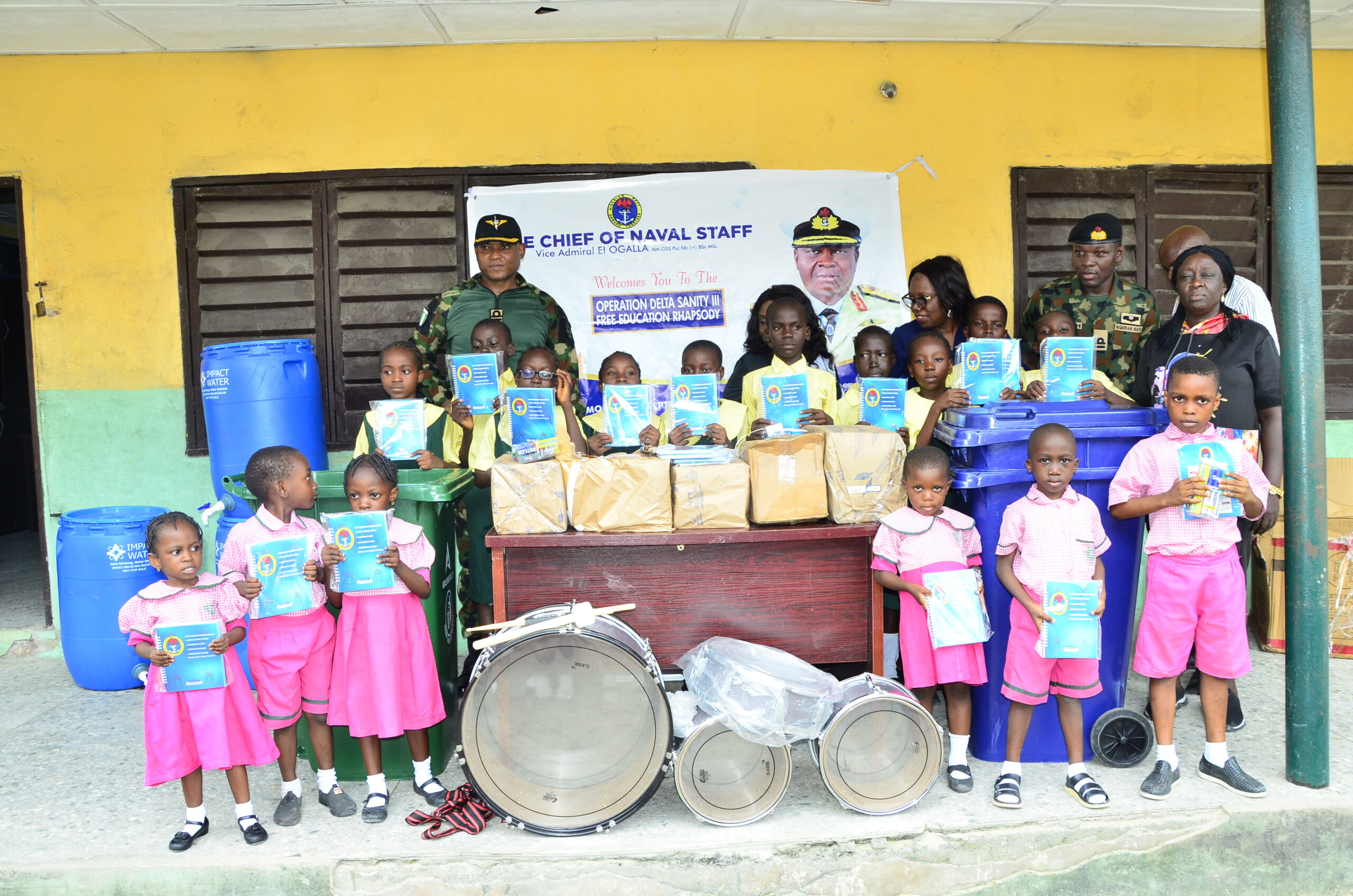 Navy donates slasher machine, desks, others to secondary schools in Warri
