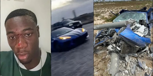crashing rented sports car,
