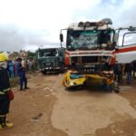 trucks crush tricycles in Ibadan