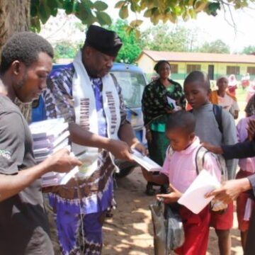 Foundation distributes exercise books