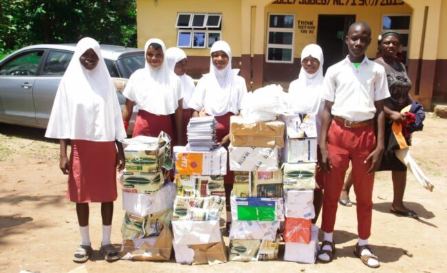 Foundation distributes exercise books