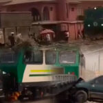 train rammed into car in Lagos