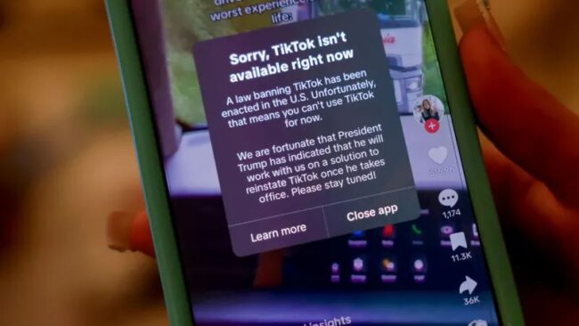 TikTok goes offline in US