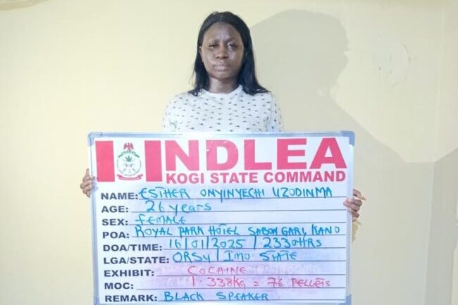 NDLEA arrests India-bound nursing student over attempt to ingest 76 wraps of cocaine