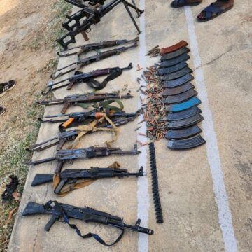 Lawal inspects seized arms