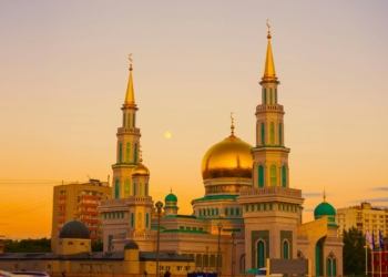 a beautiful mosque, one of the largest