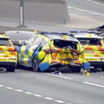 PHOTOS: Five-vehicle crash involving four Police cars shuts A1 in UK