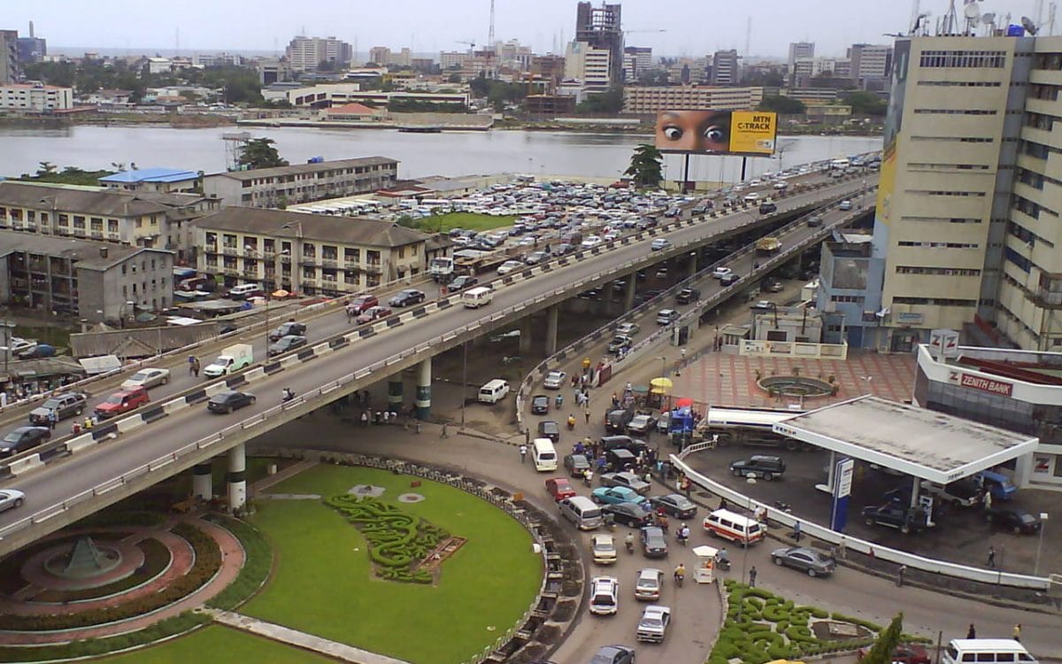 truck falls off from Agege flyover
