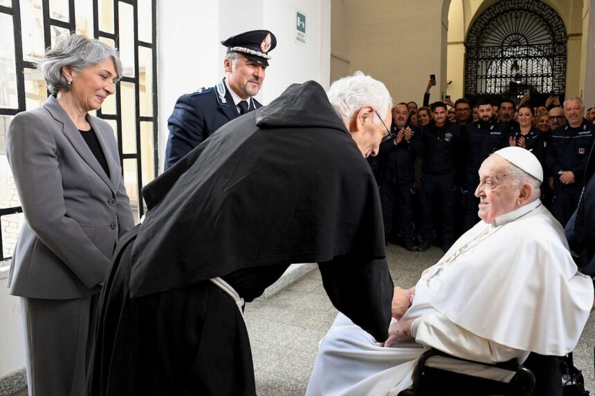 Pope Francis visits Roman prison, delegates Easter masses amid recovery