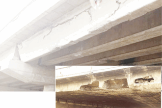 damage of overhead bridges by trucks