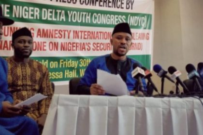 NDYC executives addressing the press