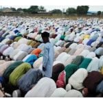 Muslims on prayer ground for Eid-el-Kabir solat,