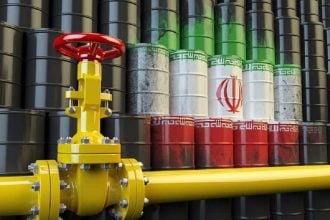 Iran flag on barrel amidst global prices fears,