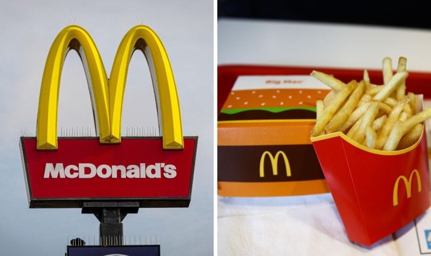 A picture of McDonald's logo and food products amidst calls for bpycott