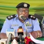 Osun state commisioner of police briefing the press about undergraduates arrested with guns