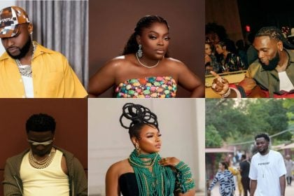Top Nigerian celebrities including Davido, Funke Akindele, Tiwa Savage, Wizkid, Burna Boy, Yemi Alade and Mark Angel,