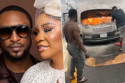 Darey Art Alade loses car to fire incident