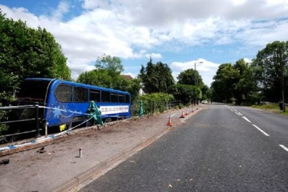 double-decker bus that plunged into river in Hampshire