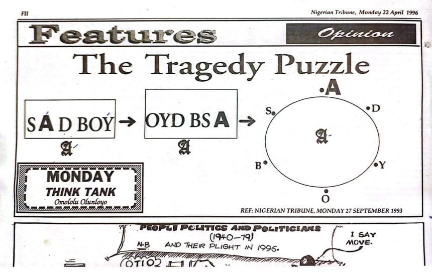 Olunloyo Tragedy Puzzle, Abacha, Abiola, olunloyo, Diya,