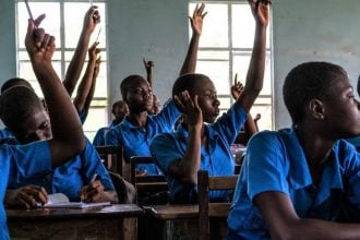 female students in class,