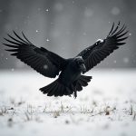 A crow flying