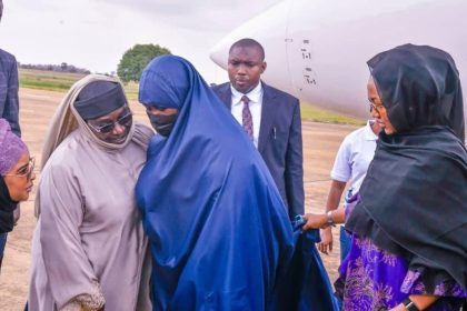 Former First Lady Aaisha Buhari and family returns to Kaduna