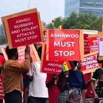 Ghanaians protesting against Nigerians in Accra, saying Nigerians must go