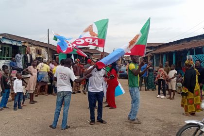 some members of APC in part of Jos, celebrating appointment of Professor Nentawe Yiltwada as the National Chairman of APC
