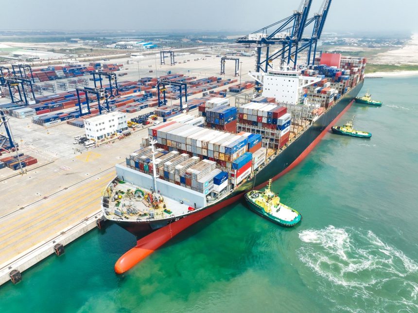 Vessels loaded with containers berths at Lekki Deep seaport,