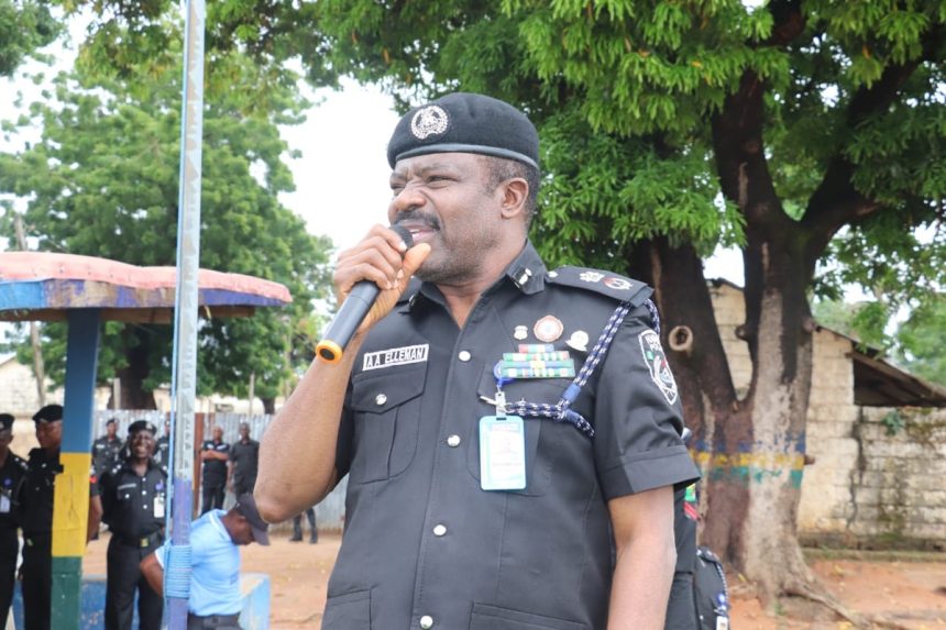 The Commissioner of Police, Niger State Command, CP Adamu Abdullahi Elleman encouraging recruits on hard work