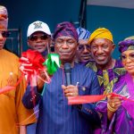Lagos deputy governor, Obafemi Hamzat, commissioning project by one of the LG chairmen,