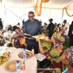 Presidential candidate of Labour Party in the 2023 general election, Peter Obi serving food at a party