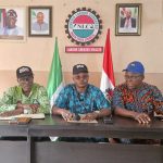 Ogun workers during a press conference rejecting contributory pension