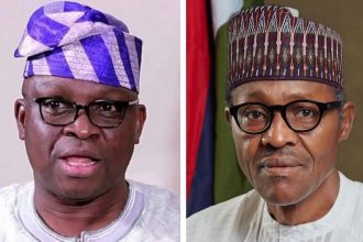 Buhari and fayose in a photo grid