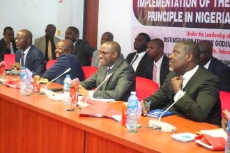 ICPC Chairman, Dr. Musa Adamu Aliyu and his management team,