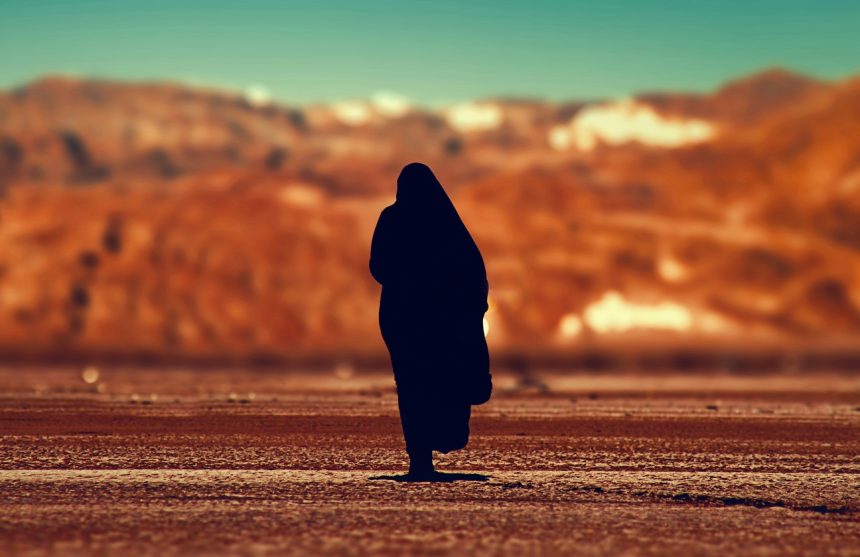 Silhouette of a muslim woman
