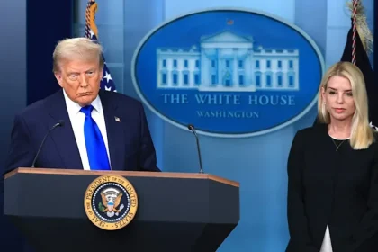 Donald Trump with US Attorney General, Pam Bondi,